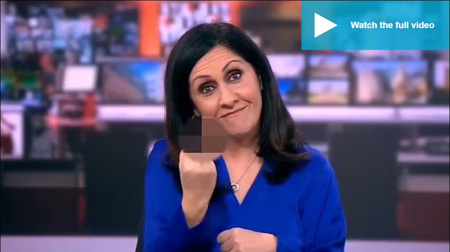 The moment a BBC broadcaster gives the camera the middle finger live on air has gone viral