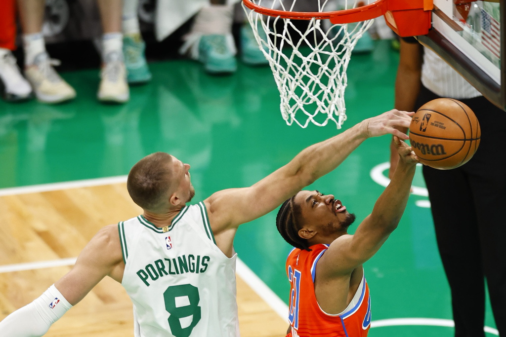 Boston run riot against Oklahoma to secure home court advantage in playoffs