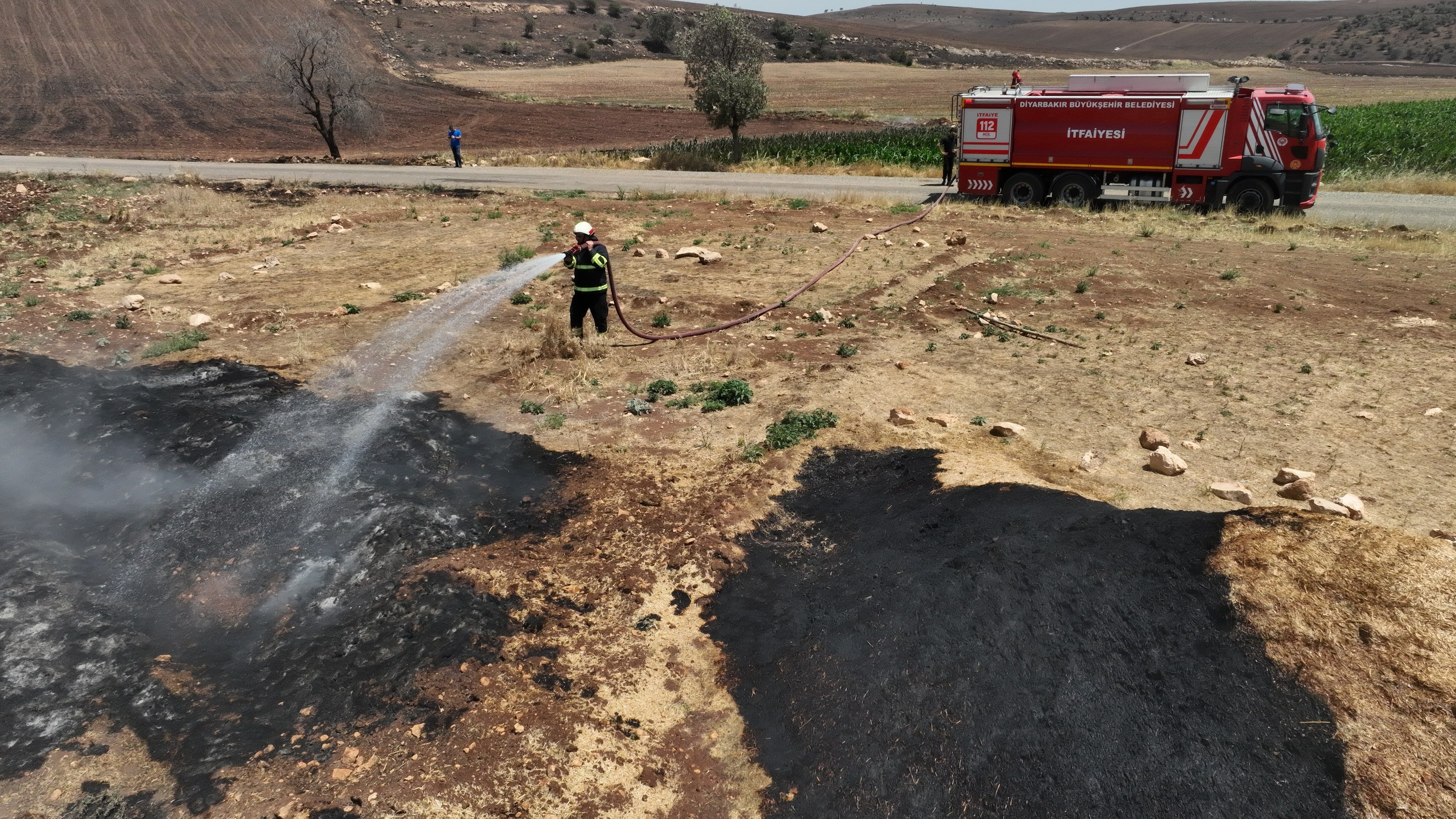 A large fire was brought under control near the border between Bulgaria and Turkey