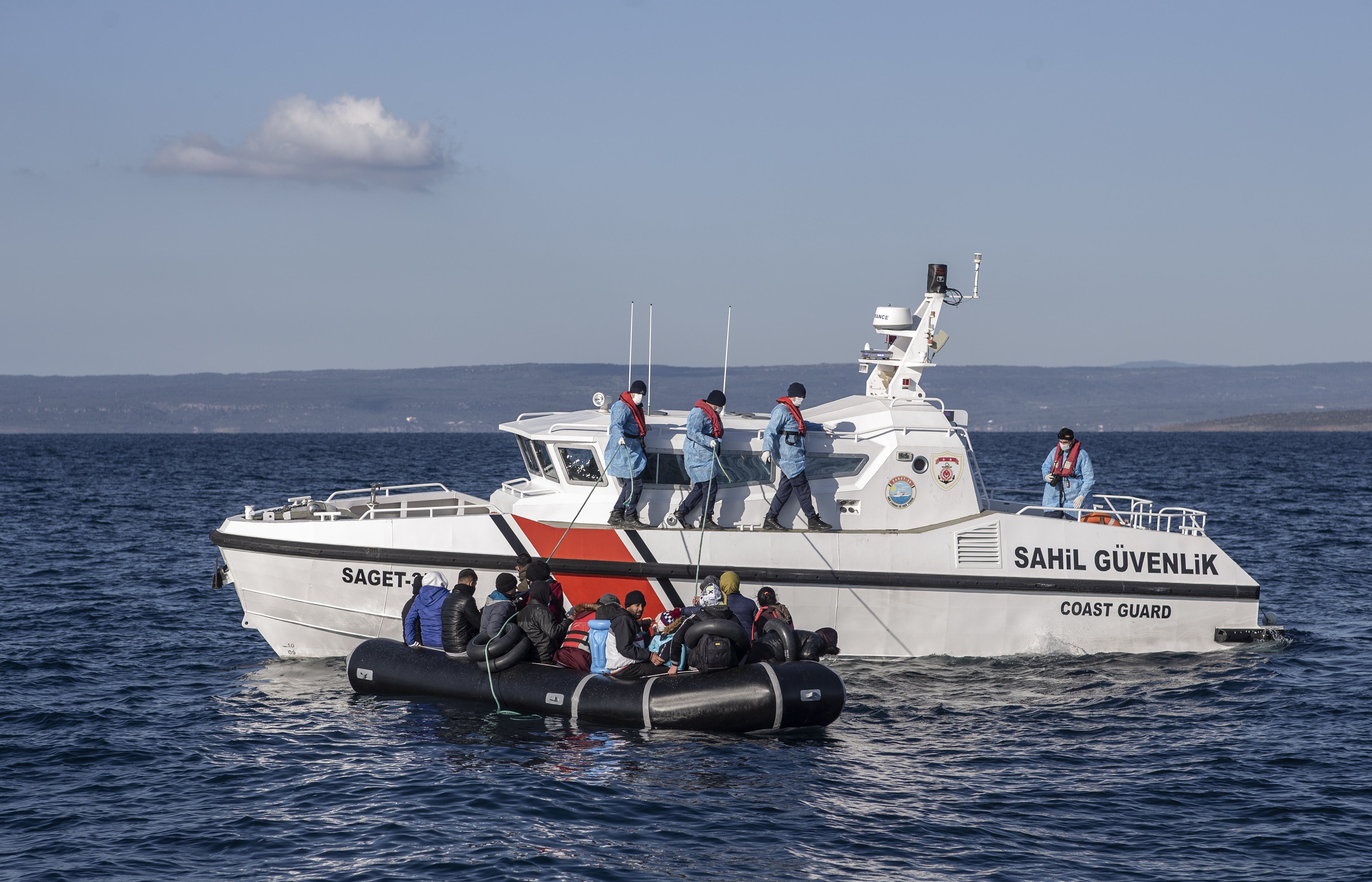 The Greek coast guard rescued 75 migrants near the town of Pylos