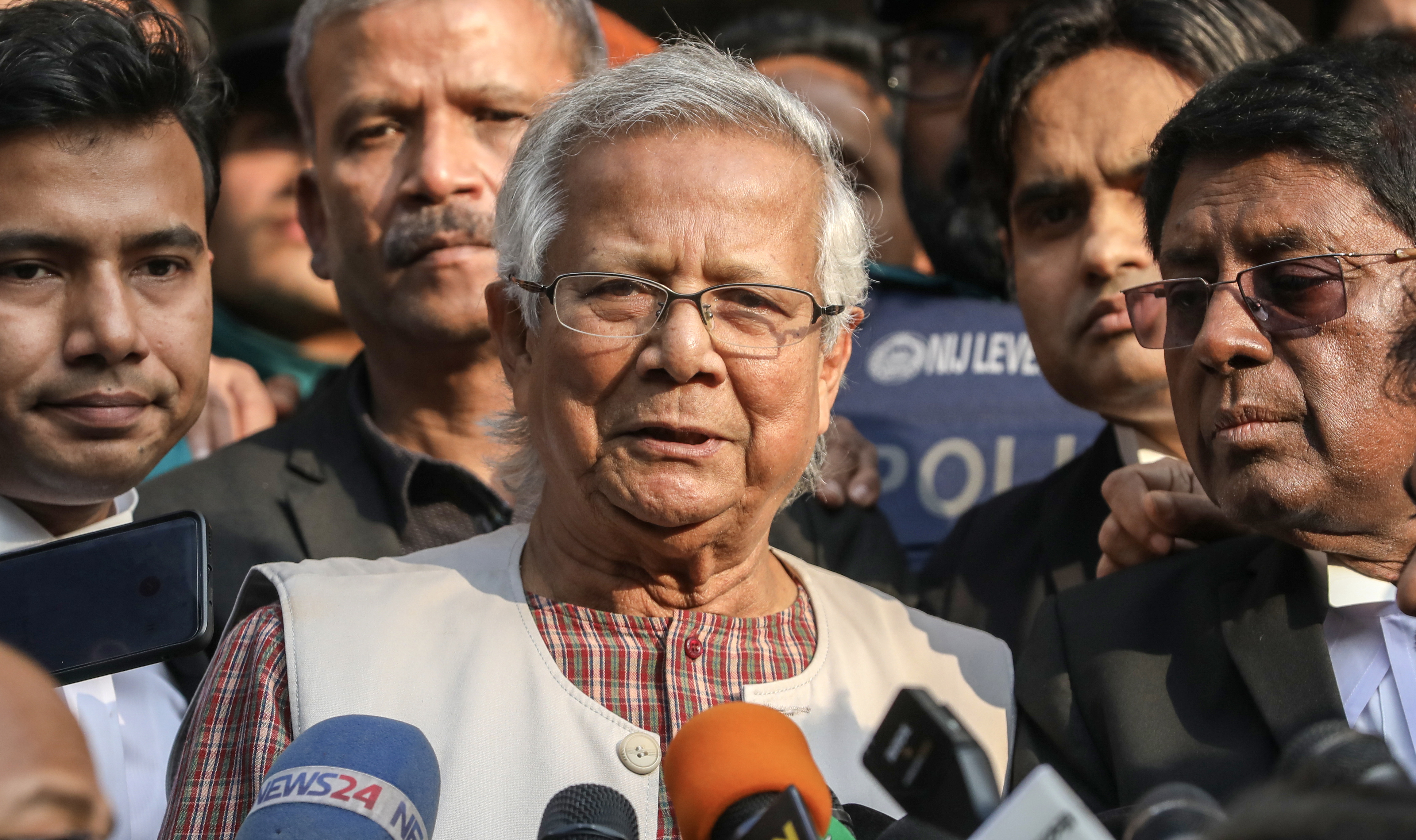 Muhammad Yunus was sworn in and headed the interim government of Bangladesh