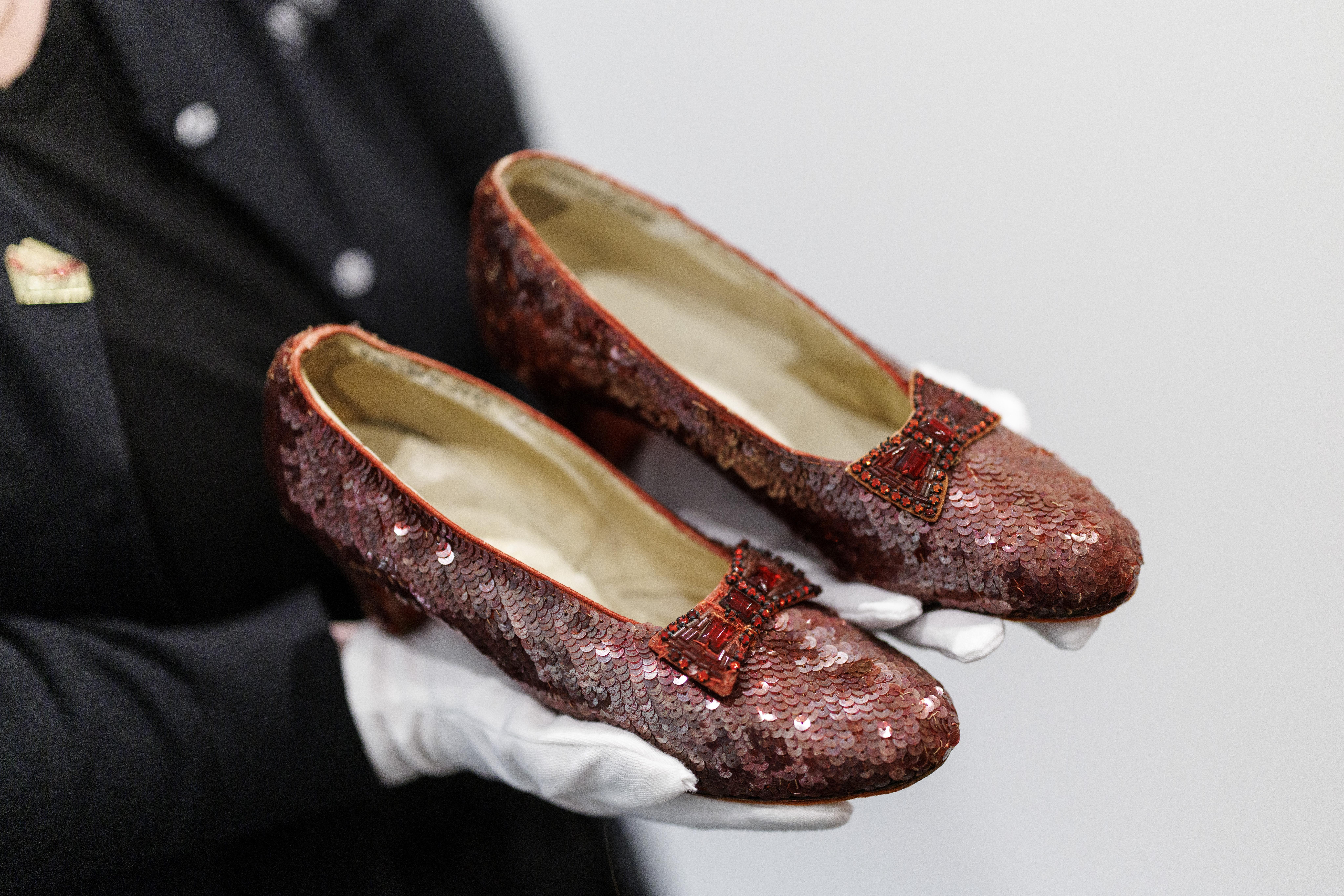 Ruby slippers from the film "The Wizard of Oz" sold for a record $32.5 million