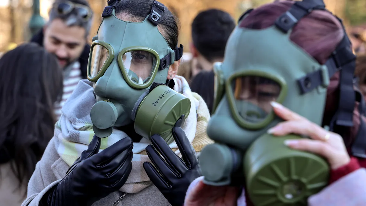 Thousands of people protest against air pollution in Skopje