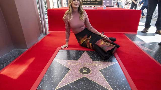 Grey's Anatomy actress Ellen Pompeo receives a star on the Hollywood Walk of Fame