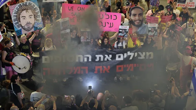 Thousands protested in Tel Aviv for the release of hostages in Gaza