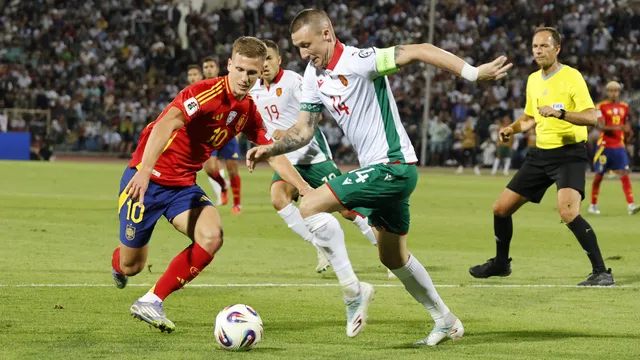 Spain crushed Bulgaria in one half in front of 40,000 people at Vasil Levski Stadium